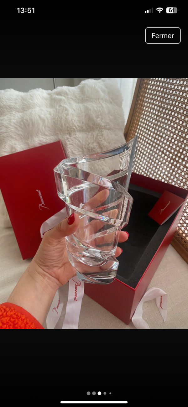 Vase Baccarat spirale rare