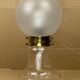 Midcentury Art Deco style swirl brass and glass mushroom table lamp
