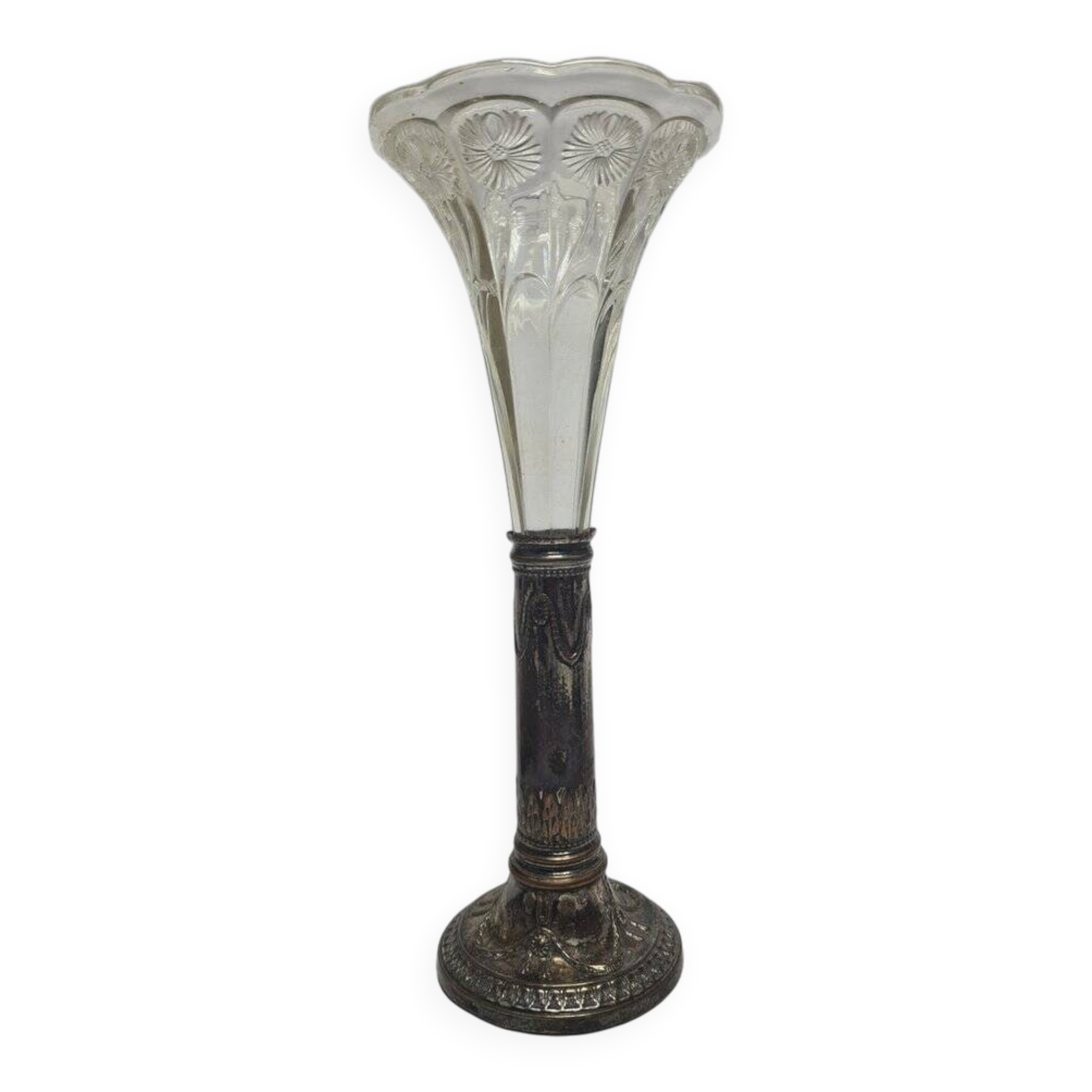 Art Nouveau French flute vase, 1900s