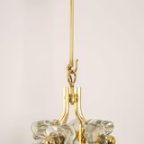 Small brass and crystal glass pendant by Sische, Germany, 1970s.