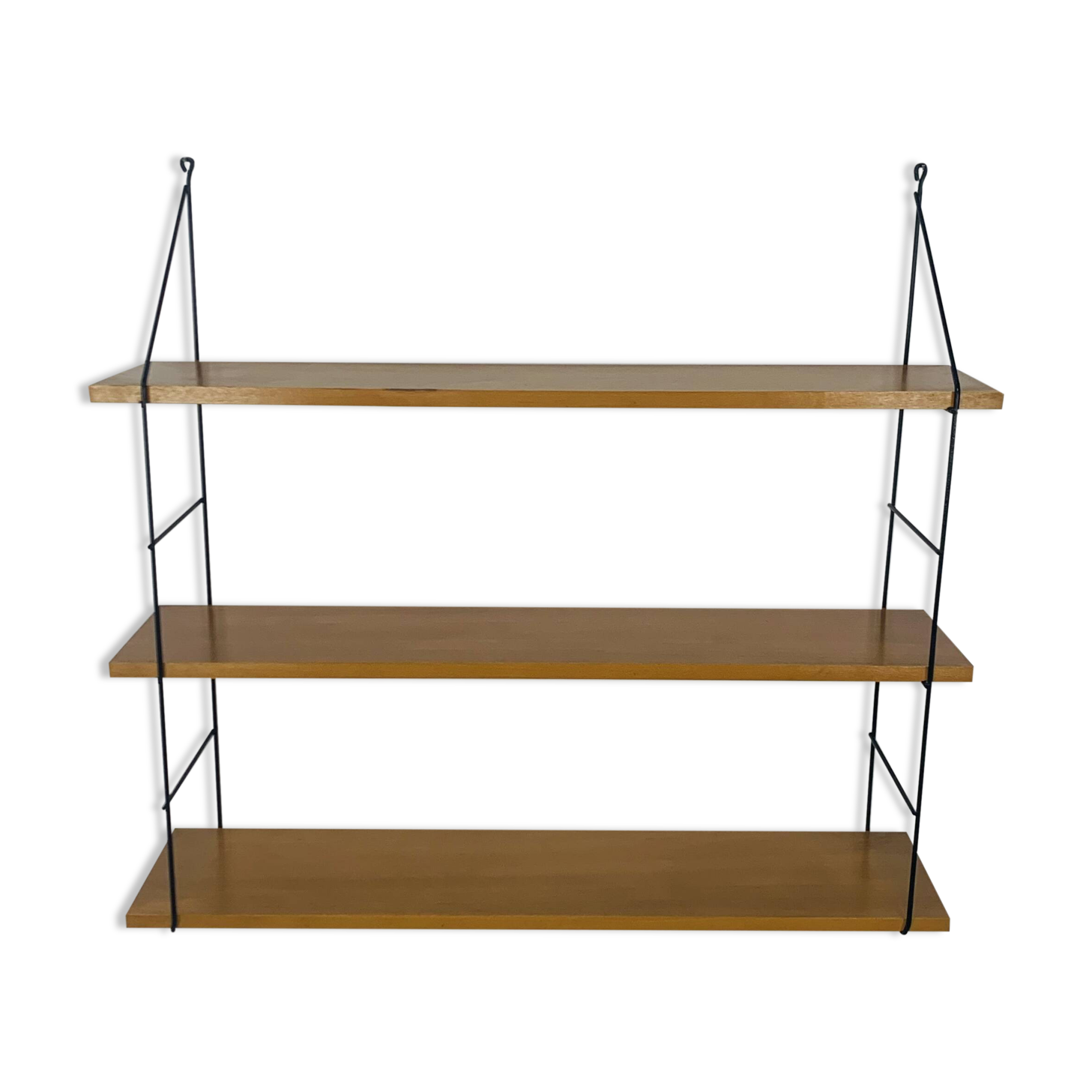 Wooden and metal string shelf, 1960s