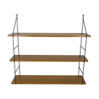 Etagère string bois et métal, années 60
