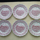 Set of 6 dessert plates in Porcelain N.Fontebasso Swiss Landscape