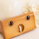 Pair of pine and opaline wall lights, 70s/80s