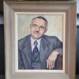 Portrait huile sur toile signé J. Adam 53