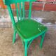 Chaise Bistrot Ancienne Style BAUMANN Bois Tourné Vert Vintage