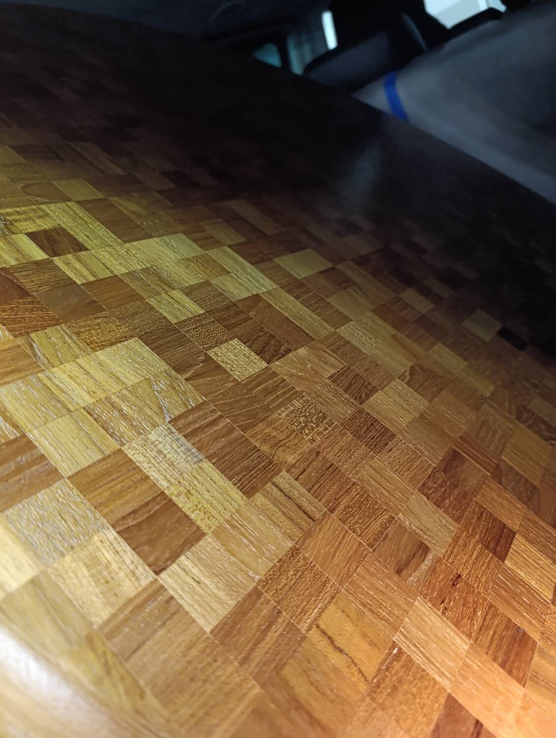 Vintage wooden mosaic table