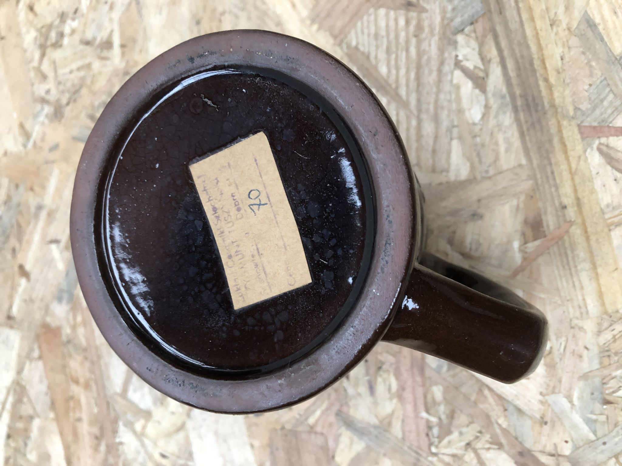 Serie 5 tasses chopes miedzygorze céramique marron vintage