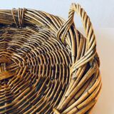 Large round wicker tray
