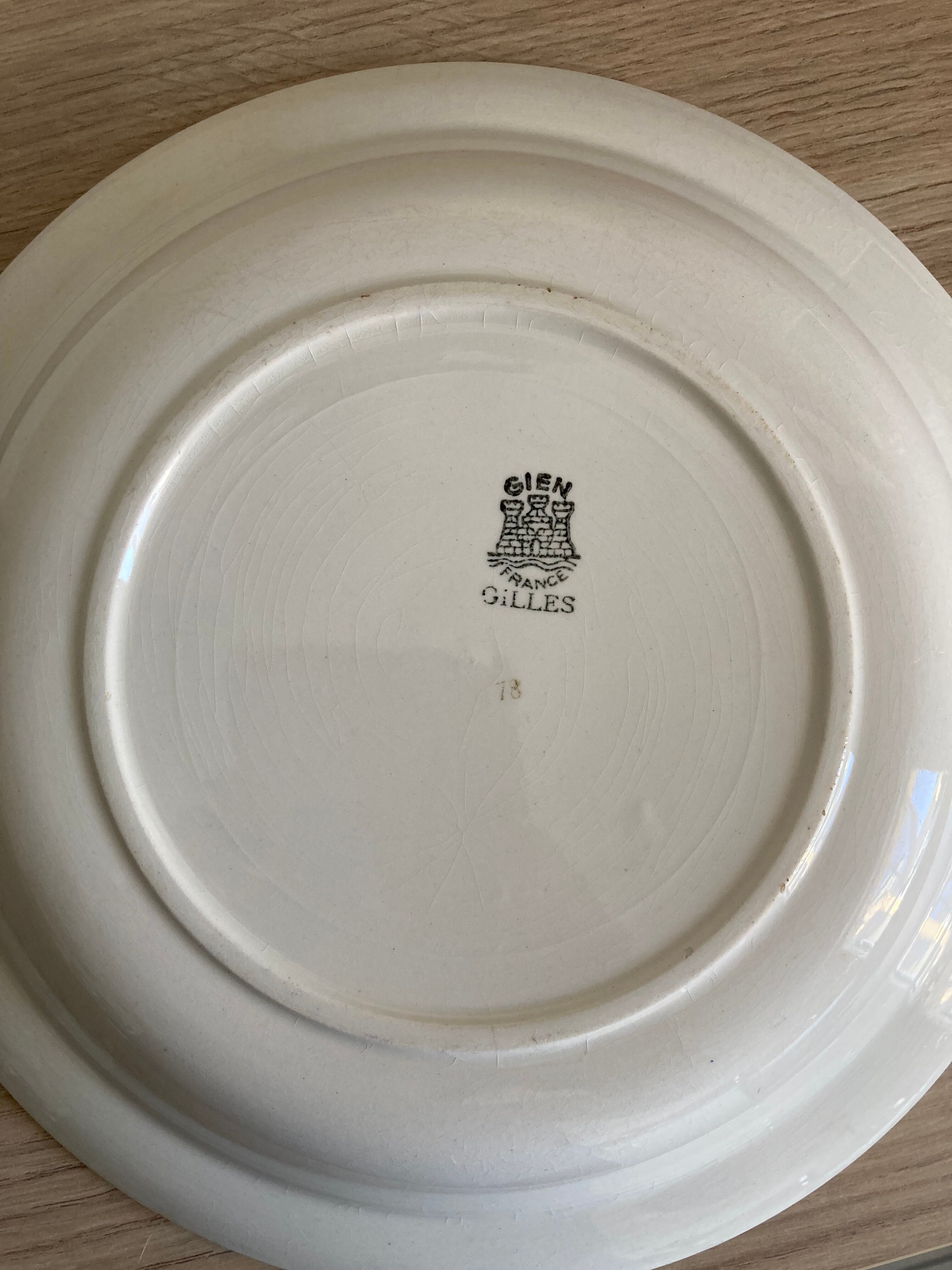 Service plates Gien pottery
