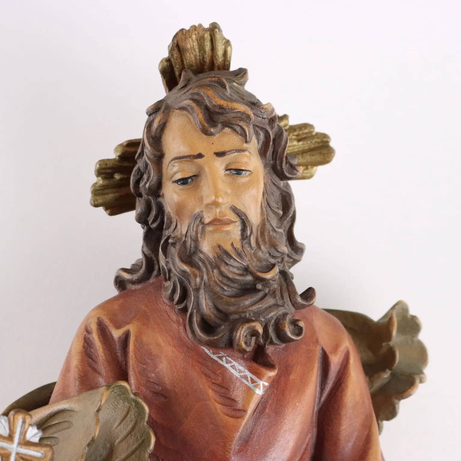 Antique holy water font with religious subject, Italy, 20th century.