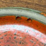 Mid-century modern Danish studio pottery, orange wall coat rack by Signe Boesen Northroup, 1960s.