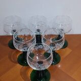 Very Nice Set of 6 Decorated Wine Glasses with Alsace Grape Clusters Roemer