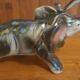 Vintage elephant in iridescent Art Deco ceramic