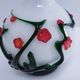 vase glass paste floral decoration Japonese style vintage