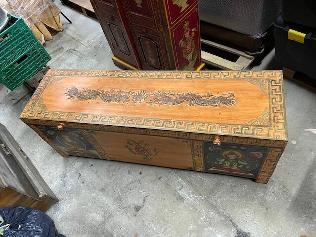 large hand-painted Indonesian chest