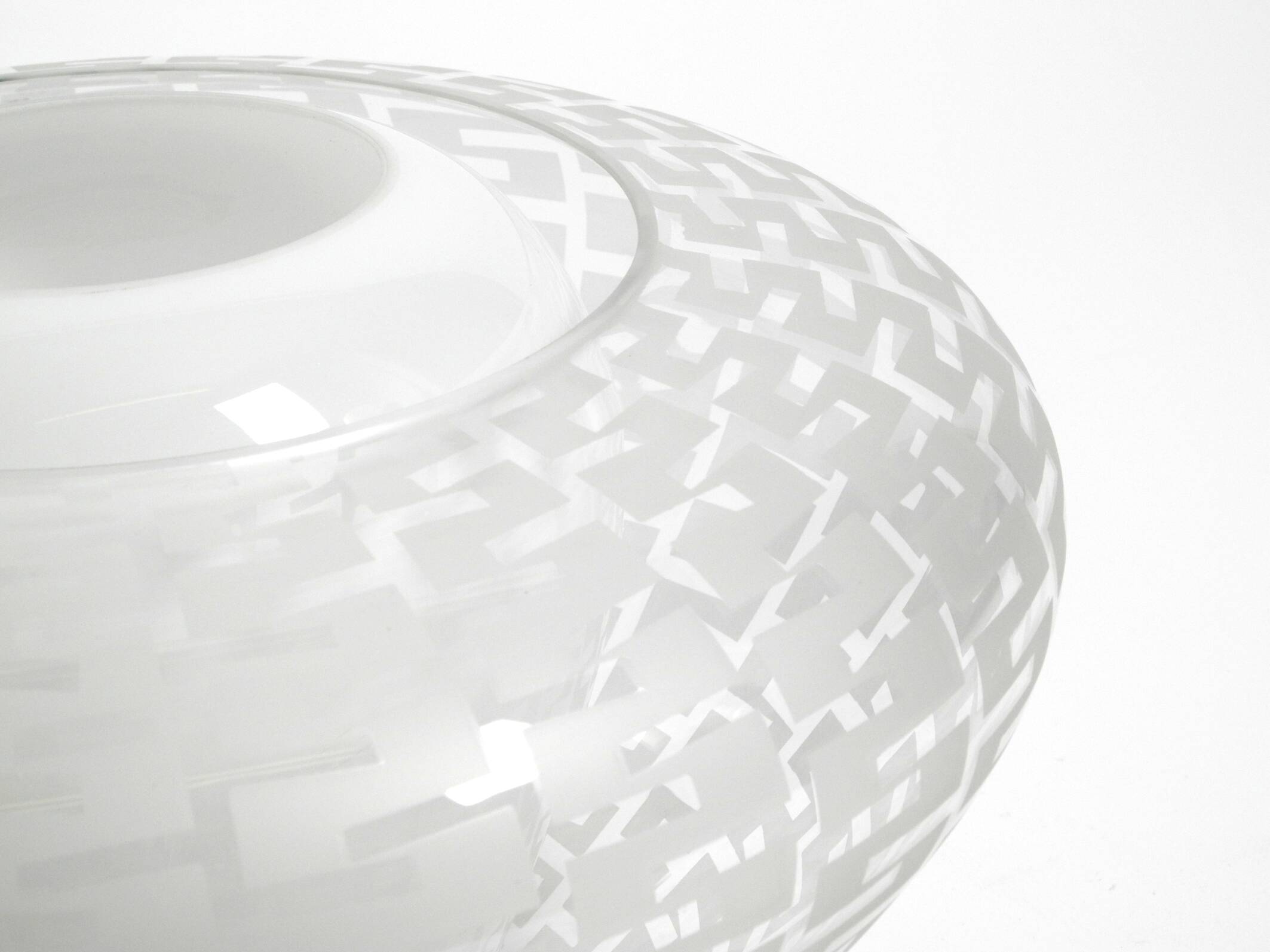 Original large Mid Century double glass ceiling lamp by Wilhelm Wagenfeld f