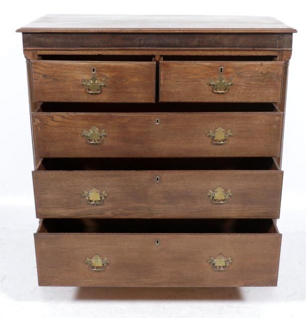 Antique oak cabinet with 5 drawers