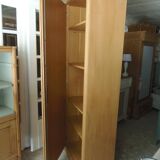 Armoire vintage en bois brut, 5 étagères bois modulables