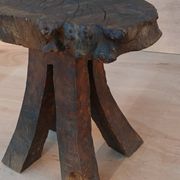 Brutalist oak stool