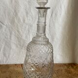 Carafe à vin en verre ciselé  transparent vintage