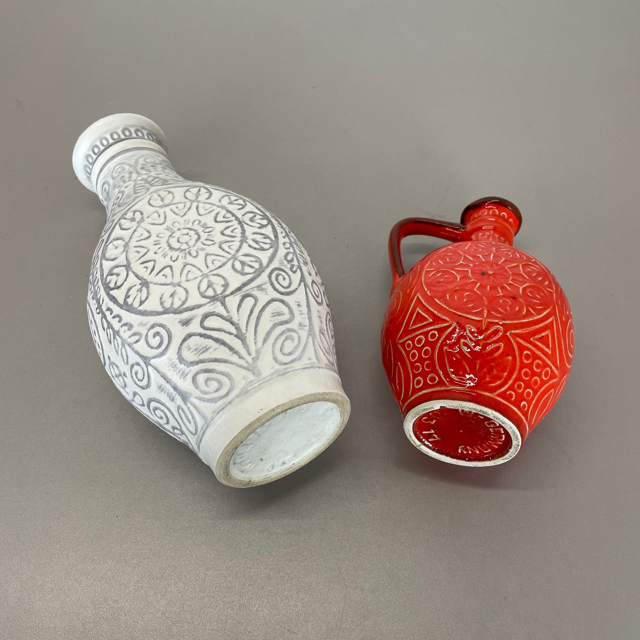 Set of 2 fat lava pottery vase made Bay Ceramics, Germany