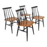 Set de 4 chaises "Fanett" en teck par Ilmari Tapiovaara, Suède, 1960