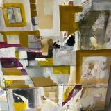 Abstract acrylic painting canvas