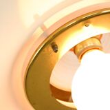 Lampe à suspension en laiton et métal vintage italienne, années 1970