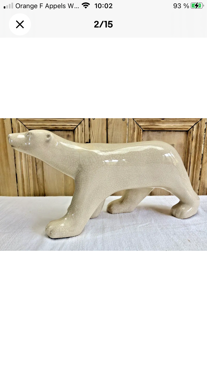 Ours craquelé Art Déco 1930 émaux de Louvière