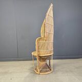 Vintage wicker peacock chair, 1970s