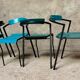 Set of 12 vintage blue bistro chairs