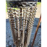 Vintage metal and plastic bead pendant light