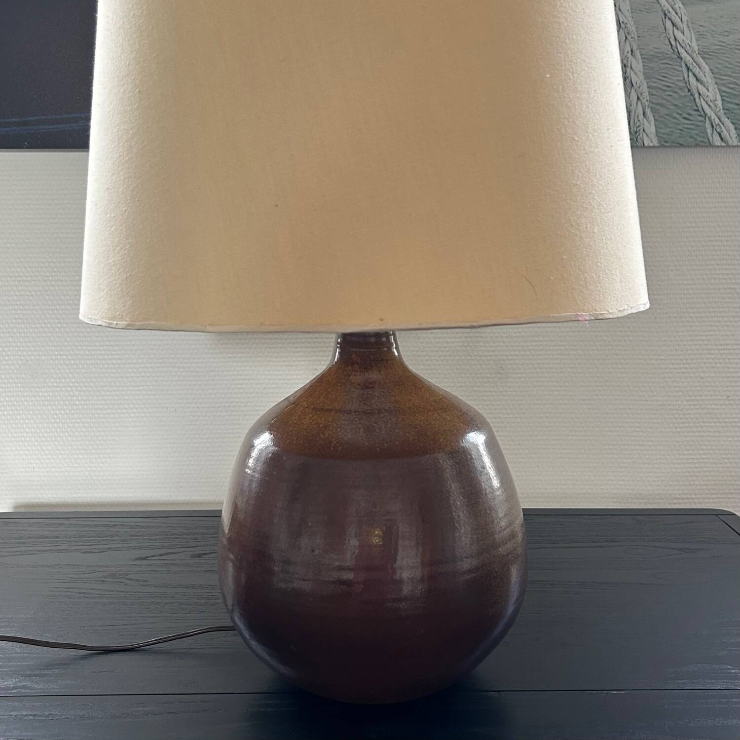 Large 70's sandstone lamp