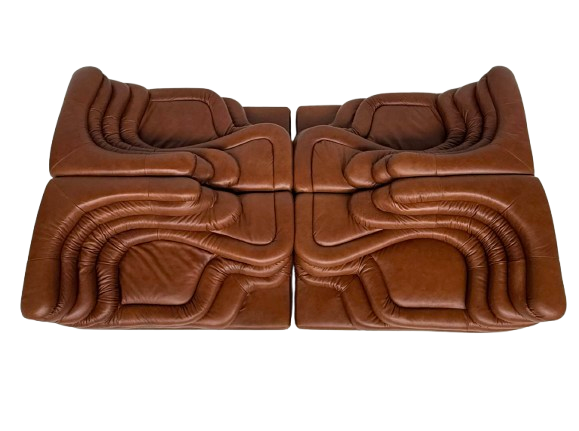 4-piece set de sede terrazza ds1025 by ubald klug in cognac leather