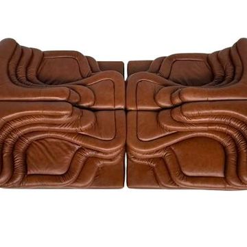 4-piece set de sede terrazza ds1025 by ubald klug in cognac leather
