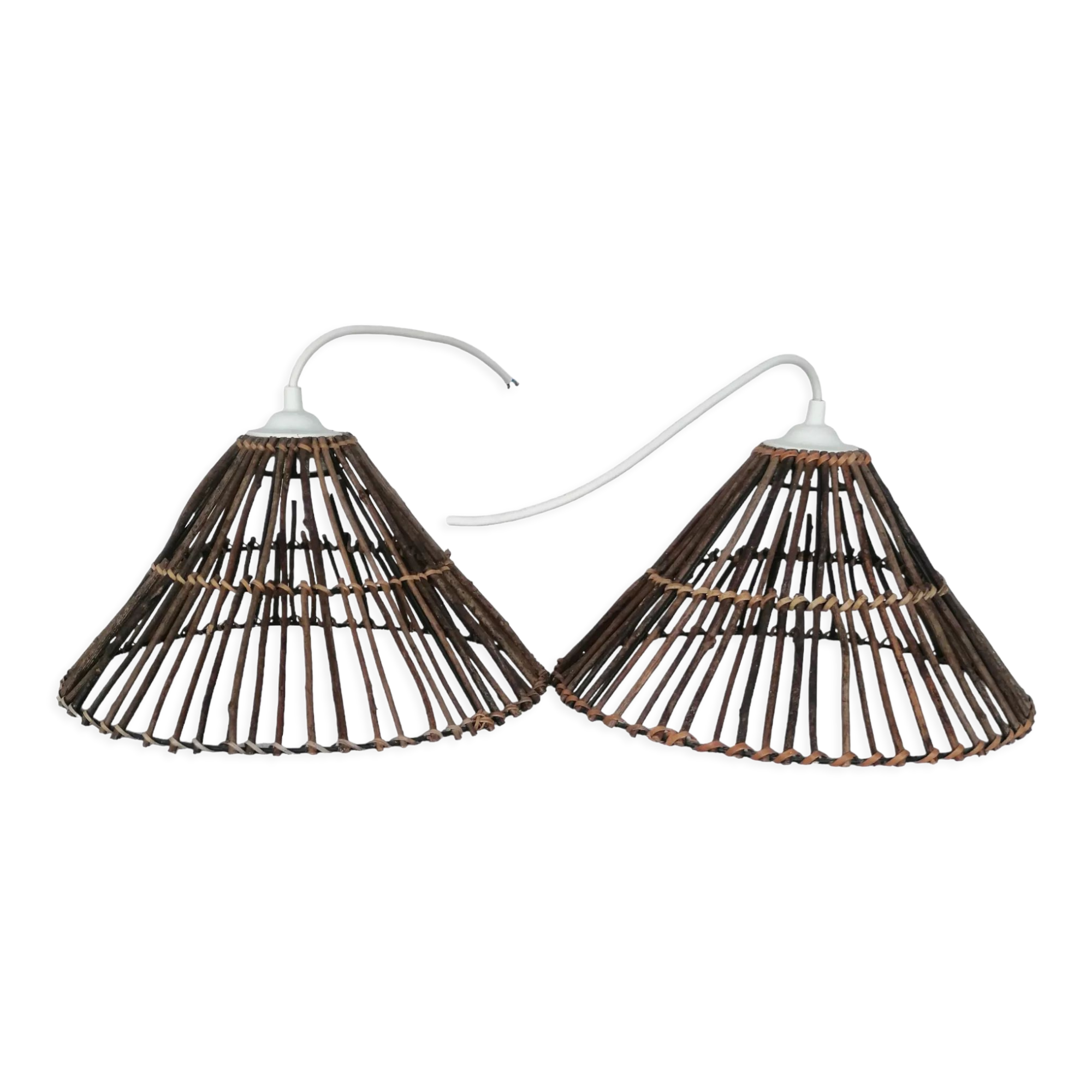 Vintage rattan pendant lamps