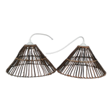 Suspensions en rotin vintage
