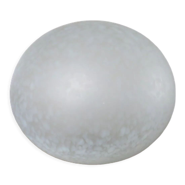 Italian pebble lamp in white speckled glass 80s