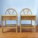 Pair of vintage bedside tables in light rattan