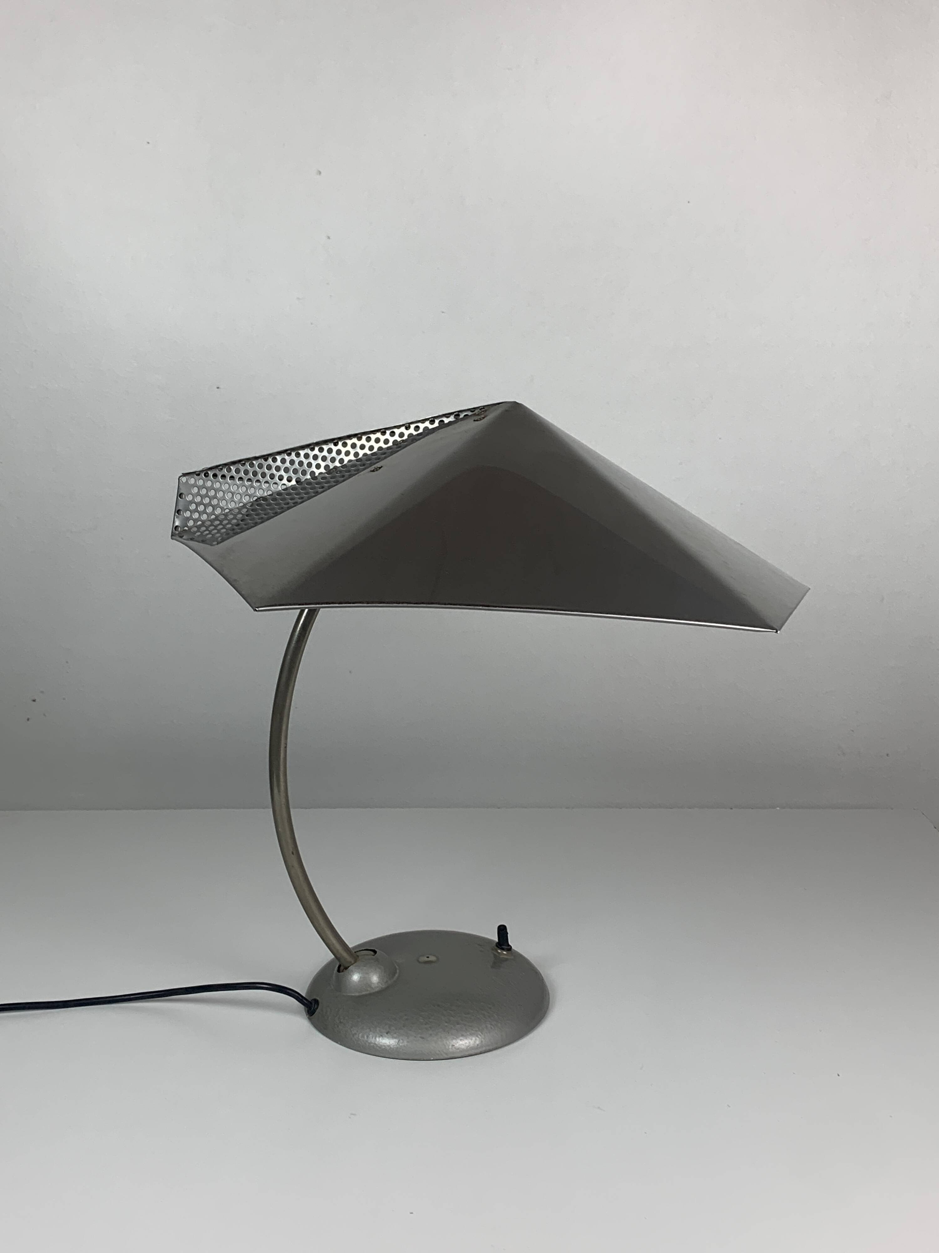 Modernist metal Bauhaus desk lamp, 1960s