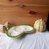 Salière et poivrier en forme de melon