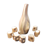 Vallauris faux wood  liqueur service