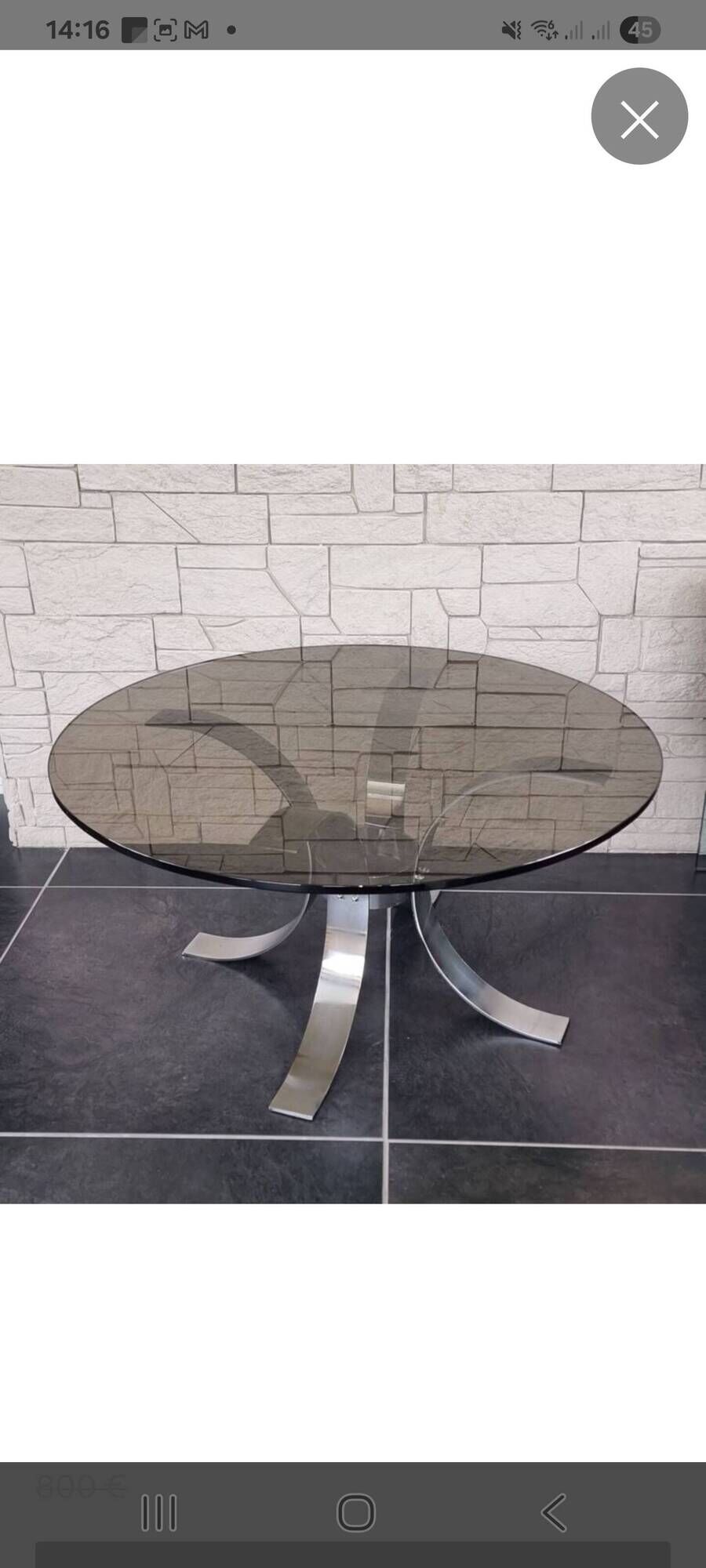 Smoked glass coffee table 1970