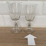 Set of 9 white wine glasses
