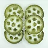 6 Orchies Moulin des Loups oyster plates from France - vintage 1970s