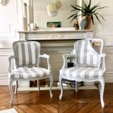 Restored Louis XV-style leopard convertible chairs
