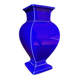 Blue earthenware vase