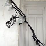 Brutalist sculptural wrought iron Dragon floor lamp, France
