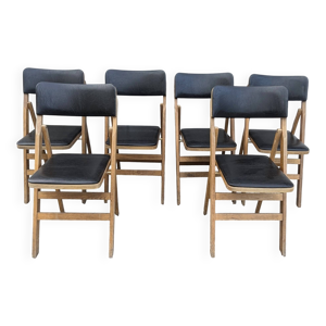 Lot 6 chaises pliantes - mid century